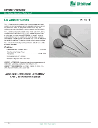 Datasheet V250LA2 manufacturer Littelfuse